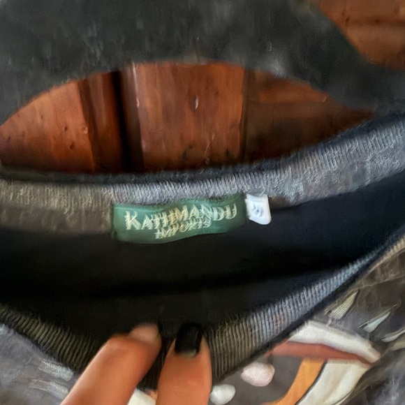 Women's Black Crop Top with Graphic Eye & Hands - Picture 2 of 3